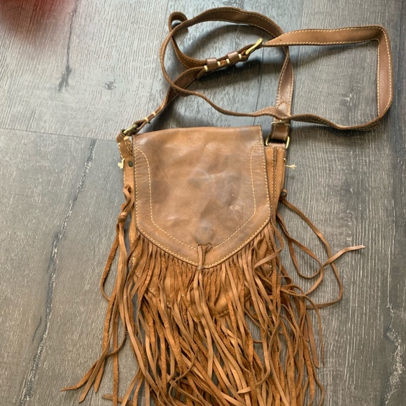 Rugby Ralph Lauren Handbags - RUGBY cross-body brown leather fringe bag